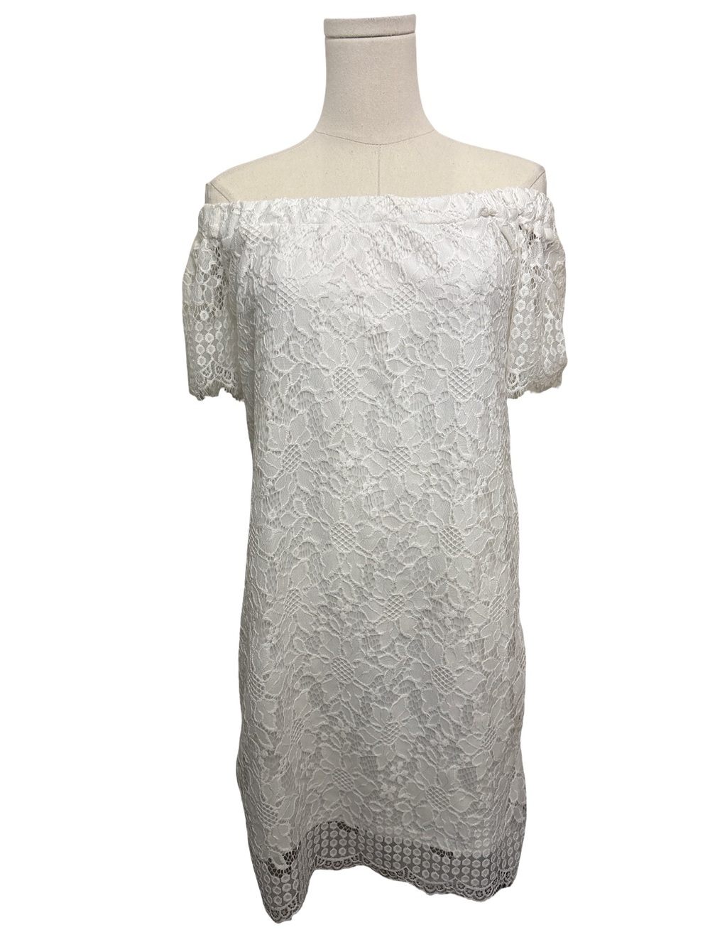 Another Story Off-Shoulder White Lace Dress - size S